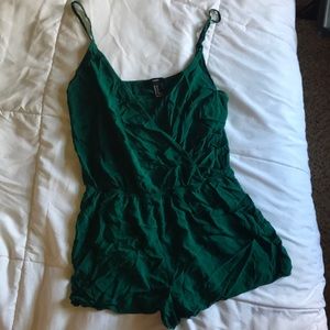 F 21 dark green romper